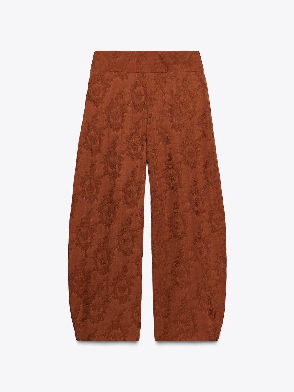 NWT. Zara ZW Collection Russet Viscose Jacquard Trousers. Size XS. - Picture 8 of 12